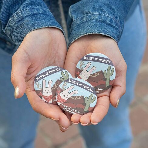 صدق في نفسك مغناطيس jackalope ، 2.25 "جولة غرب Cryptid Cryptid Magnet ، هدايا رعاة البقر اللطيفة مع اقتباس مضحك in Kuwait