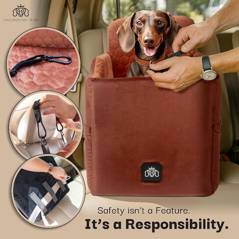 Dog Car Seat for Small Dogs - Safety Booster Bed for Car Travel, Machine Washable Cover, Scratch & Water Resistant, Adjustable, Non-Slip Base (Royal Black, Small/Medium) in Saudi Arabia