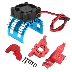 RC Car Heatsink Set Aluminum Alloy Motor Holder with Bottom Plate Heat Sink for Upgrade Durable Rust Proof Wear Resistant Split Design Quick Installation All Metal Shell Heat (Black) in Kuwait