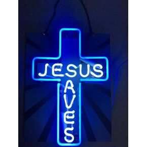 Cross Neon Signs Jesus Saves Neon Light Real Glass Tube Beer Bar Home Room Wall Decor Handmade Visual Artwork Light in Kuwait