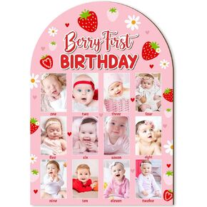 R HORSE My First Year Photo Display Wood Board, Baby’s First Year Picture Frame 12 Months Milestone Board Photo Frame Neutral Baby Keepsake Frame Boho Sun 1st Birthday Nursery Decor Gift for Boy Girl in Kuwait