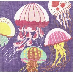 Howie's Needlepoint Canvas ، أنماط تطريز 18CT مختومة للمبتدئين أو القماش المطبوع (السلطعون الأزرق ، 6x6inch) in Kuwait