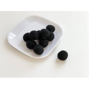 2.5 cm handmade felt balls - Quantity: 50 - Color: Black - 100% Wool Pom Poms for Crafting, Garland Making, Holiday Decor, Birthday Banner, Nursery Bunting, Christmas Tree Trimming in Kuwait