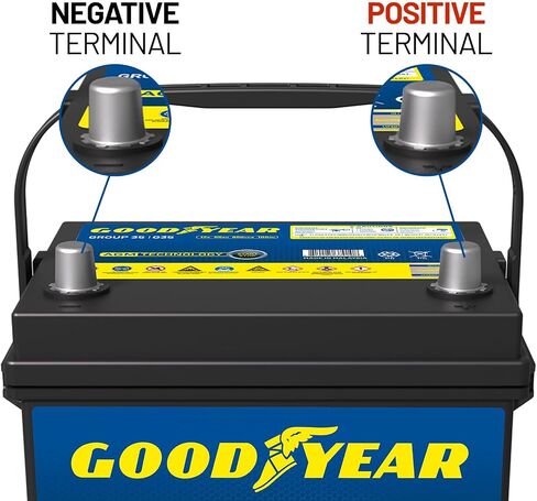 Goodyear 35-AAGM BCI Group Size 35 12V 55 AH ، 100RC ، 650 CCA Platinum Series Reconsable AGM Battery Free Automotive Battery in Kuwait