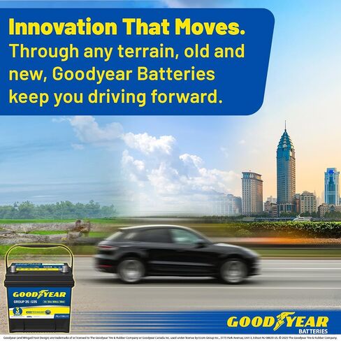 Goodyear 35-AAGM BCI Group Size 35 12V 55 AH ، 100RC ، 650 CCA Platinum Series Reconsable AGM Battery Free Automotive Battery in Kuwait