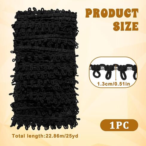 25 Yards Buttonhole Ribbon Braid Trim with Elastic Button Loop Dress Zipper Extender Black Bridal Button Loops Upholstery Trim Sewing Embellishment for Sewing Wedding Bridal Dress Decor, 14mm in Saudi Arabia