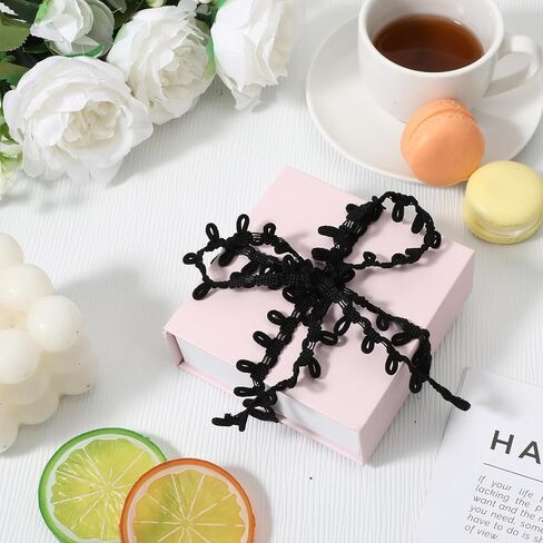 25 Yards Buttonhole Ribbon Braid Trim with Elastic Button Loop Dress Zipper Extender Black Bridal Button Loops Upholstery Trim Sewing Embellishment for Sewing Wedding Bridal Dress Decor, 14mm in Saudi Arabia