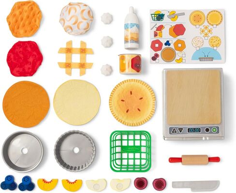 Melissa & Doug Make and Bake Pies Play Play مجموعة طعام وفرن خشبي مع عجينة اسفنجي للأعمار 3+ - FSC معتمدة in Saudi Arabia