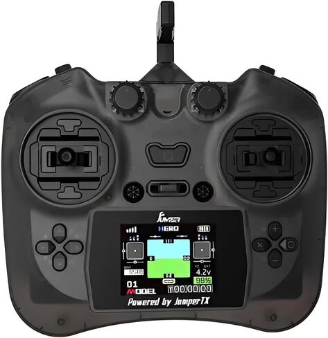 Jumper 2.4g 100MW شاشة ملونة ذكية مدمجة في ELRS Radio Controller Hall Sensor Gimbals Gray in Kuwait