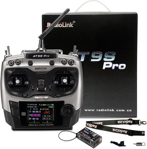 Radiolink AT9S Pro 2.4g مراقب مراقب الراديو 10/12 قنوات DSSS & FHSS مع R9DS المتلقي ، ل RC FPV DRAN DRONE CAR CAR (Golden-Radiolink AT9S Pro) in Kuwait