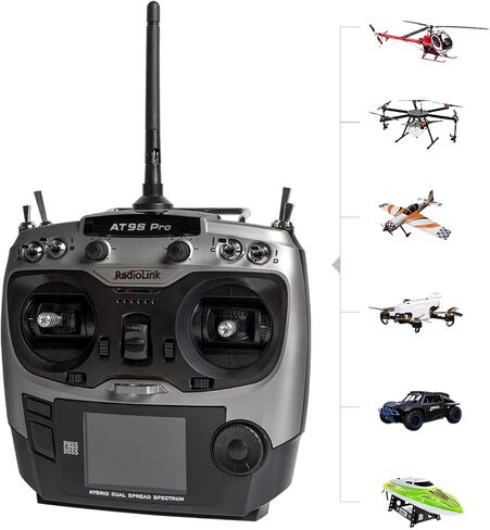 Radiolink AT9S Pro 2.4g مراقب مراقب الراديو 10/12 قنوات DSSS & FHSS مع R9DS المتلقي ، ل RC FPV DRAN DRONE CAR CAR (Golden-Radiolink AT9S Pro) in Kuwait