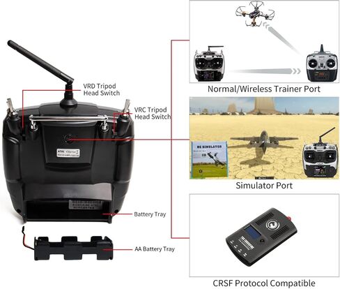 Radiolink AT9S Pro 2.4g مراقب مراقب الراديو 10/12 قنوات DSSS & FHSS مع R9DS المتلقي ، ل RC FPV DRAN DRONE CAR CAR (Golden-Radiolink AT9S Pro) in Kuwait