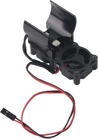 Dioche Premium RC Car Heat Sink with Dual Fans for 1/10 RC Model Cars - Aluminum Alloy 540/545/550 Motor Heat Sink with Temperature Sensor, Red (Black) in Saudi Arabia