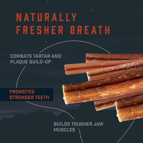 Wild Wolf 12-inch Angus Bully Sticks (8 Ounces) Healthy, All-Natural, Long-Lasting Dog Chew Bones - Low Odor - Mixed Thickness in Saudi Arabia
