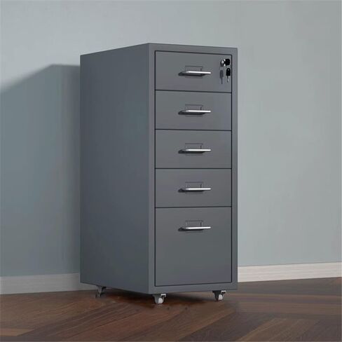 File Cabinets Thickened Cold-Rolled Steel Chest of Drawers Storage Cabinet Multifunctional Data Organizer 5 Layer Large Capacity Office File(Black) in Saudi Arabia