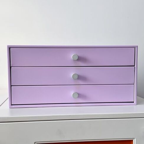 Multicolor Metal File Cabinet - 3-Drawer Desktop Organizer with Metal Handles, Stylish Storage Box for Office Supplies, Green Holder Chest for Efficient Organization in Saudi Arabia