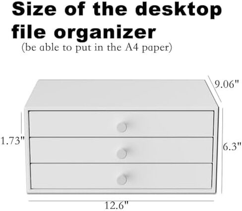 Multicolor Metal File Cabinet - 3-Drawer Desktop Organizer with Metal Handles, Stylish Storage Box for Office Supplies, Green Holder Chest for Efficient Organization in Saudi Arabia