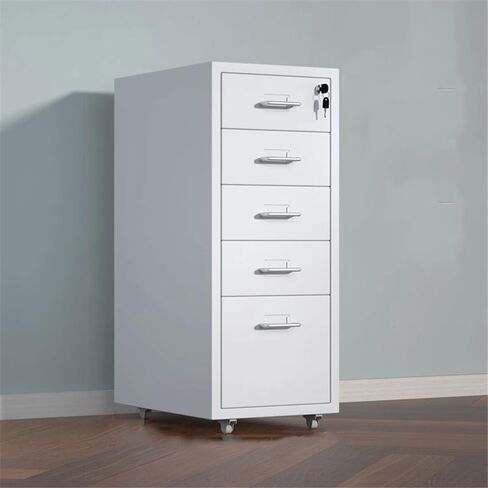 File Cabinets Thickened Cold-Rolled Steel Chest of Drawers Storage Cabinet Multifunctional Data Organizer 5 Layer Large Capacity Office File(Black) in Kuwait