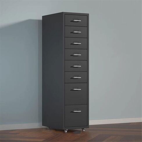 File Cabinets Metal File Data Organizer Multifunctional Office Storage Drawer Cabinet 8 Layer Large Capacity with Lock(White) in Saudi Arabia