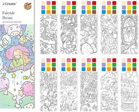 مجموعة ورق رسم بالألوان المائية من PAITUEND 24 في 1 بتصميم باندا إبداعي DIY مجموعة رسم بالألوان المائية هدية فنية للأطفال، لوازم حفلات بموضوع الباندا تتضمن صبغات وفرشاة in Kuwait