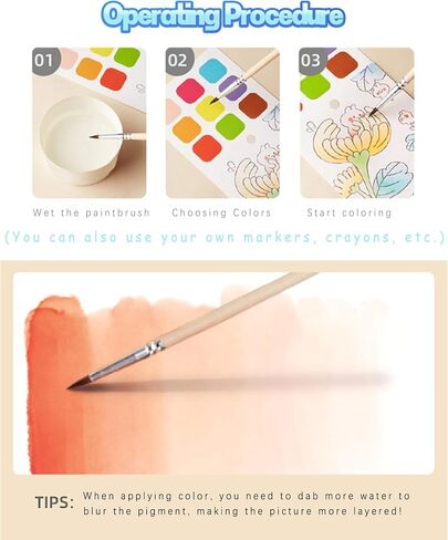 مجموعة ورق رسم بالألوان المائية من PAITUEND 24 في 1 بتصميم باندا إبداعي DIY مجموعة رسم بالألوان المائية هدية فنية للأطفال، لوازم حفلات بموضوع الباندا تتضمن صبغات وفرشاة in Kuwait