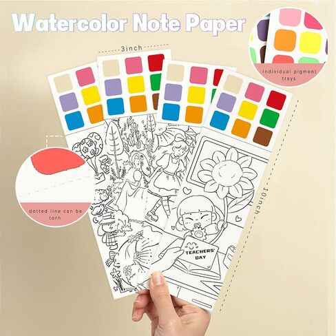 مجموعة ورق رسم بالألوان المائية من PAITUEND 24 في 1 بتصميم باندا إبداعي DIY مجموعة رسم بالألوان المائية هدية فنية للأطفال، لوازم حفلات بموضوع الباندا تتضمن صبغات وفرشاة in Kuwait