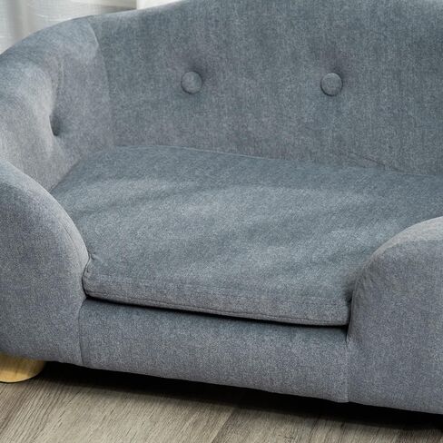 PawHut Dog Sofa, Pet Bed for Mini Dogs, Cat Dog Couch with Washable and Removable Cushion, Waterproof Cover, Gray in Saudi Arabia