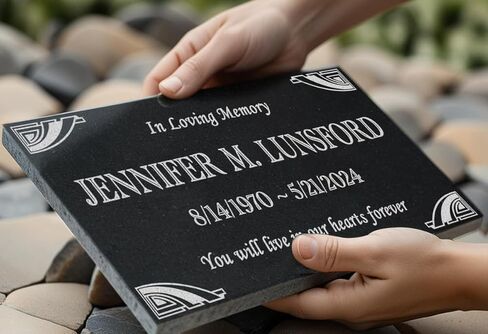 A personalized headstone made of black granite that honors loved ones forever. Rose designed headstone in Saudi Arabia
