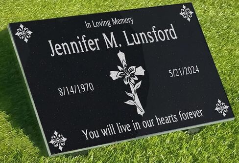 A personalized headstone made of black granite that honors loved ones forever. Bird designed headstone in Saudi Arabia