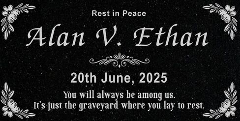 A personalized headstone made of black granite that honors loved ones forever. Bird designed headstone in Saudi Arabia