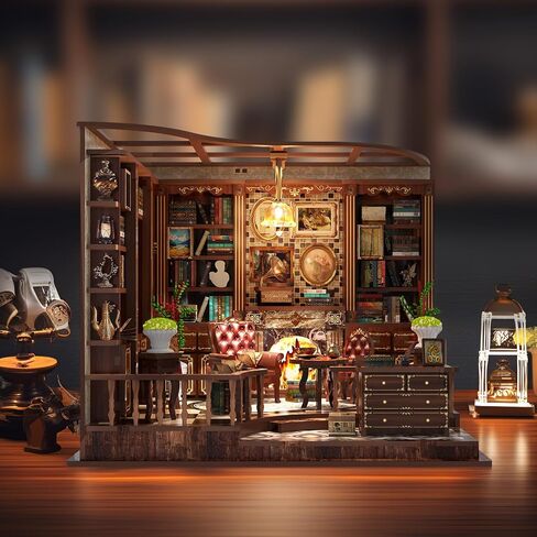 Book Nook Kit للبالغين ، 3D Wooden Miniature DIY House Kit Kit Book Decor Decorfleshfles Insert Diorama Gift in Saudi Arabia