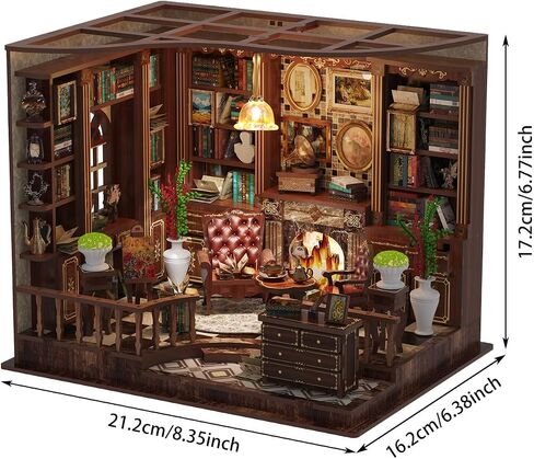 Book Nook Kit للبالغين ، 3D Wooden Miniature DIY House Kit Kit Book Decor Decorfleshfles Insert Diorama Gift in Saudi Arabia
