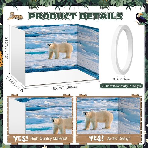 Leinuosen 5pcs Cardboard Diorama Kit ، 11.8 × 8.7 × 8.3 بوصة من مواد Diorama Doiorama مربع المصوّرة لحالة العرض ، مربع من الورق المقوى مع أشرطة مزدوجة على الوجهين للبالغين DIY (نمط حيوانات القطب الشمالي) in Saudi Arabia