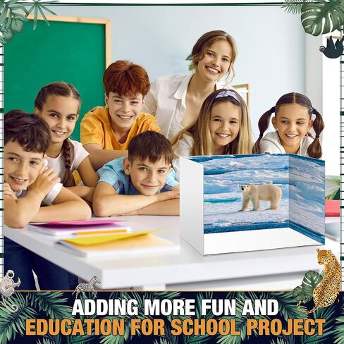 Leinuosen 5pcs Cardboard Diorama Kit ، 11.8 × 8.7 × 8.3 بوصة من مواد Diorama Doiorama مربع المصوّرة لحالة العرض ، مربع من الورق المقوى مع أشرطة مزدوجة على الوجهين للبالغين DIY (نمط حيوانات القطب الشمالي) in Saudi Arabia