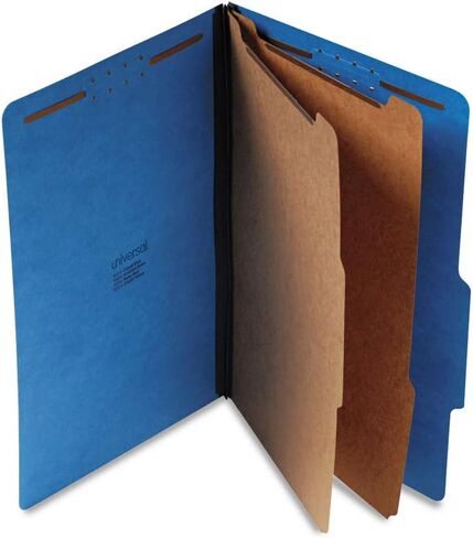 Universal UNV10311 Pressboard Classification Folders, Legal, Six-Section, Cobalt Blue, 10/box in Saudi Arabia