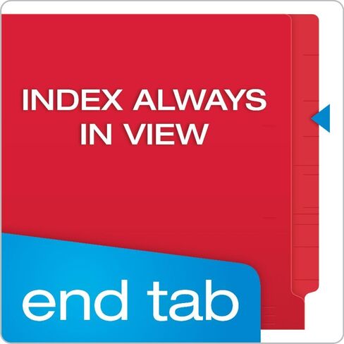 Pendaflex Color End Tab Bolders ، علامة تبويب كاملة ، حرف ، أحمر ، 100/مربع in Kuwait