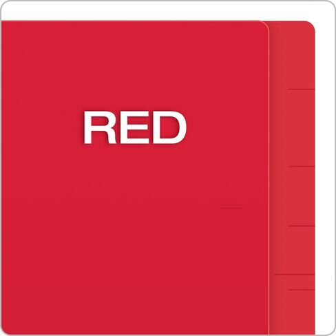 Pendaflex Color End Tab Bolders ، علامة تبويب كاملة ، حرف ، أحمر ، 100/مربع in Kuwait
