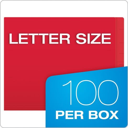 Pendaflex Color End Tab Bolders ، علامة تبويب كاملة ، حرف ، أحمر ، 100/مربع in Kuwait