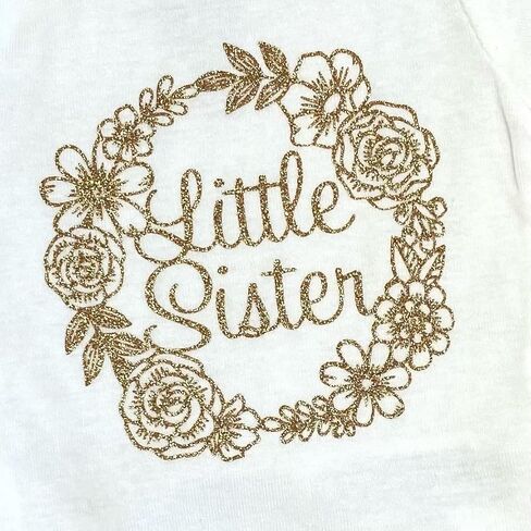 Little Sister Take Home Outfit Dusty Rose Tutu Bloomers and Headband Included Floral Wreath Little Sister Announcement (Newborn Short Sleeve, Dusty Rose + Gold) in Saudi Arabia