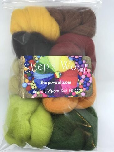 Felting Wool Roving 8-Pack Felting Kit Merino (Autumn) in Kuwait