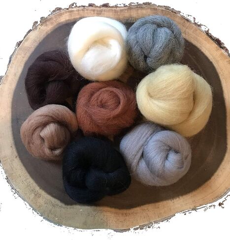 Felting Wool Roving 8-Pack Felting Kit Merino (Autumn) in Kuwait