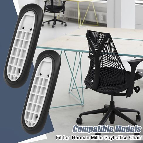 1 Pair Arm Pads Caps Replacement for Herman Miller Sayl Office Chair, Fixed and Height-Adjustable Armrest, Black Vinyl in Saudi Arabia