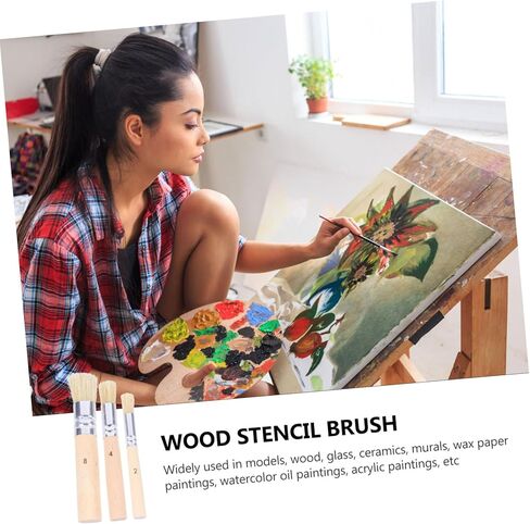 3SET WOODEN Stencil فرش لطلاء زيت الطلاء DIY الحرف الشعير in Saudi Arabia
