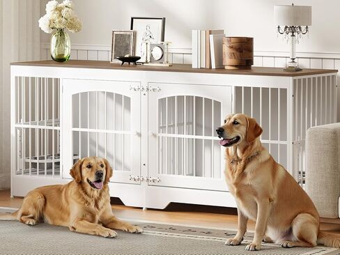 HOOBRO 74.8" Dog Crate Furniture for 2 Dogs in Saudi Arabia