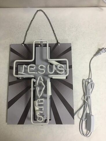Cross Neon Signs Jesus Saves Neon Light Real Glass Tube Beer Bar Home Room Wall Decor Handmade Visual Artwork Light in Kuwait