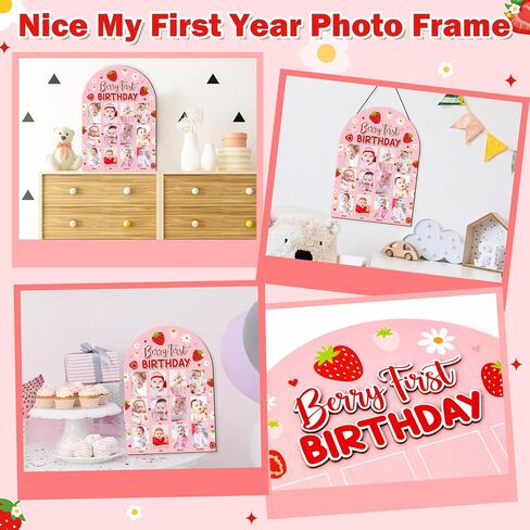R HORSE My First Year Photo Display Wood Board, Baby’s First Year Picture Frame 12 Months Milestone Board Photo Frame Neutral Baby Keepsake Frame Boho Sun 1st Birthday Nursery Decor Gift for Boy Girl in Kuwait