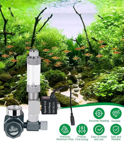 منظم CO2 Aquarium ، تصميم قابل للفصل ، مع صمام الملف اللولبي 12 فولت ، وعداد الفقاعة وصمام فحص لإنشاء نظام CO2 في خزان المصنع المائي in Kuwait