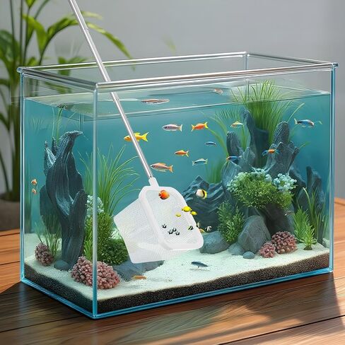 3Pcs Aquarium Fish Net with Extendable Handle, 3.14in Small Fish Tank Net Stainless Steel Fishes Shrimp Skimming Nets for Aquarium Fishes Tank Pond(White) in Saudi Arabia