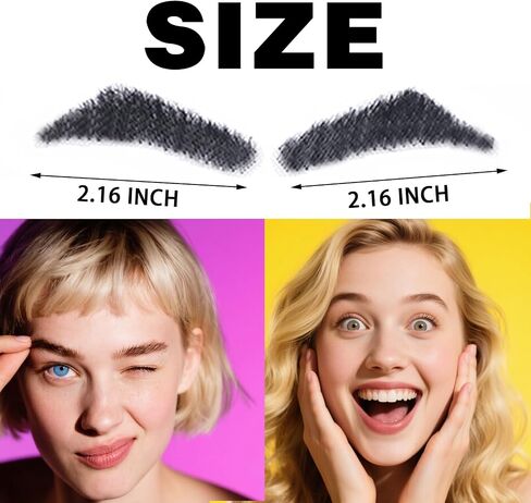 Fake Eyebrows, One Pair False Eyebrows Natural Invisible Realistic 100% Handmade Full Lace, Re-Usable False Eyebrow Extensions for Man and Women (A08) in Saudi Arabia