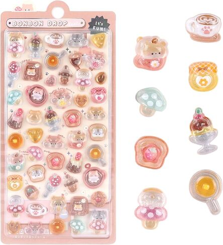 3D Cute Stickers Cartoon Pink Rabbit Puff Stickers Kawaii Mini Puffy 3D Reusable Tiny Patch for Scrapbooks Planner Journals Laptops Phone Case Decoration in Saudi Arabia